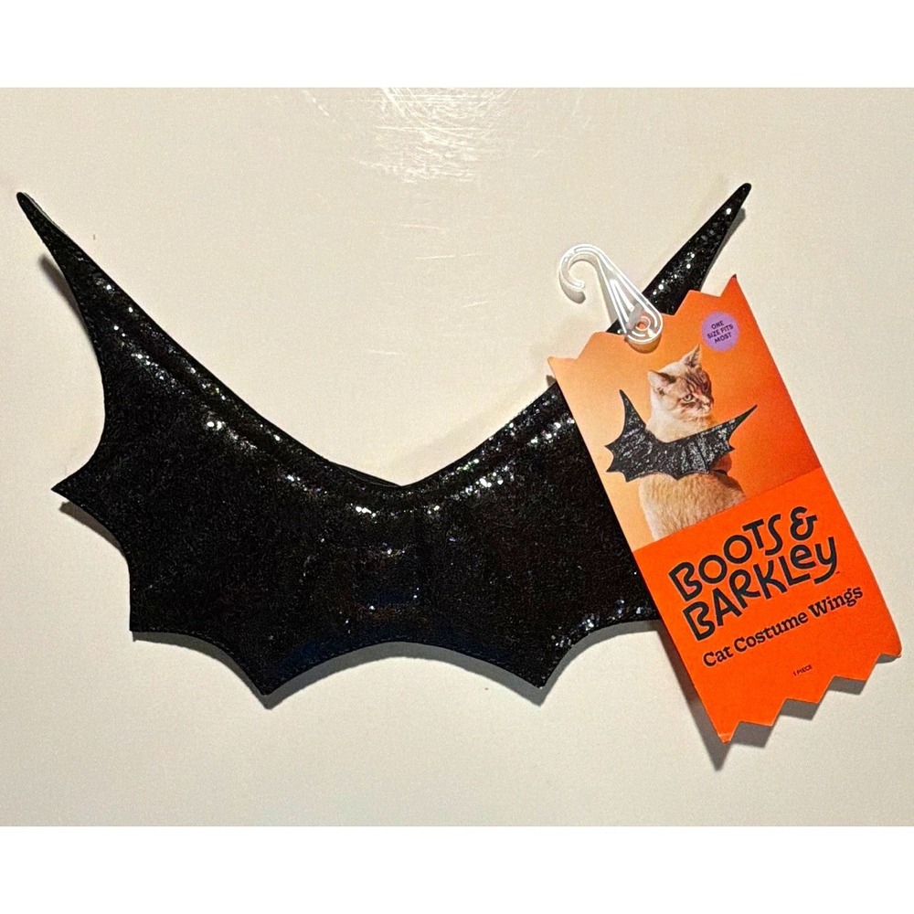 Boots & Barkley Black Cat Bat Wings Halloween Costume, Polyester